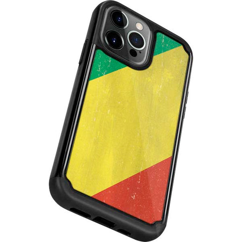 Republic of the Congo Flag Distressed iPhone 13 Pro Cargo Case